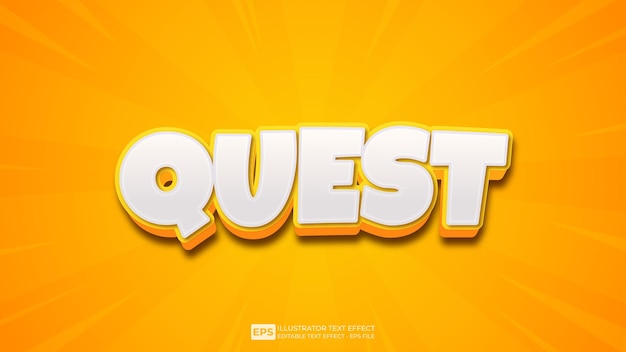 Vector vector vector 3d text quest editable text effect font