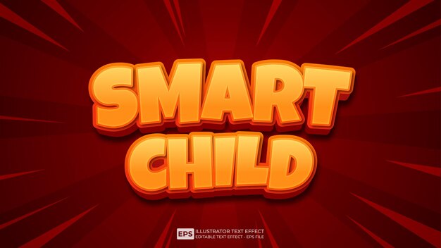 Vector vector 3d text smart child editable text effect font.