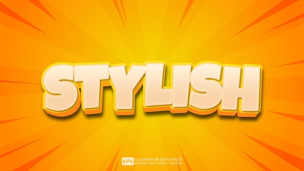 Vector vector 3d text stylish editable text effect font.