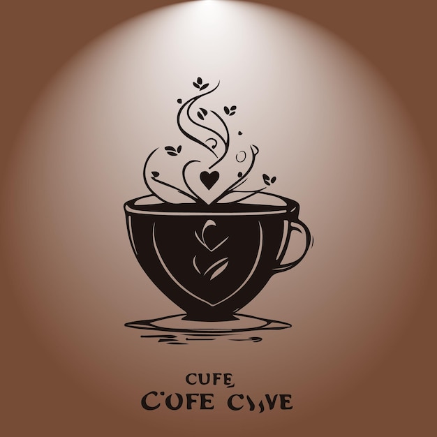 Vector of vector a cup of coffee logo outline design