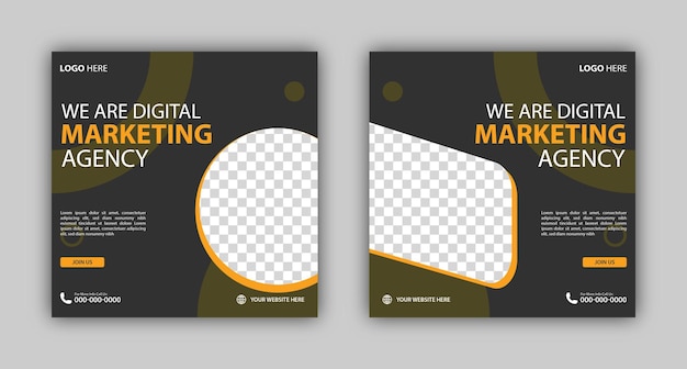 Vector vector digital marketing agency and expert social media template design social media post des