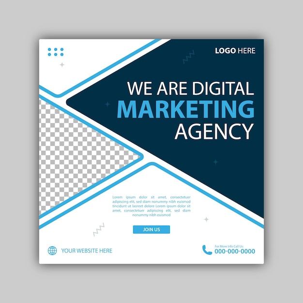 Vector vector digital marketing agency and expert social media template design social media post des