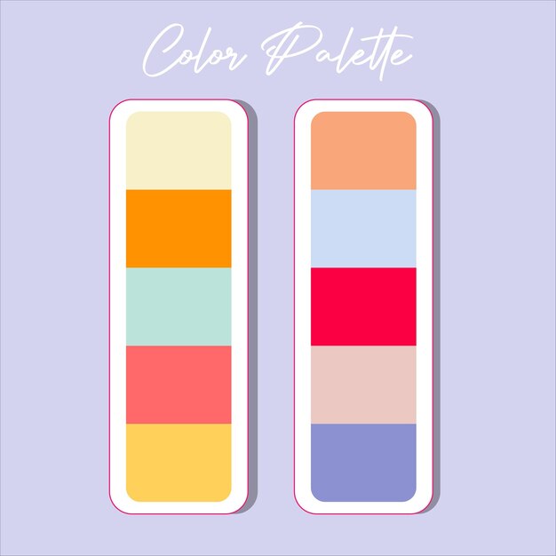 Vector vector gradient flat colors palette swatches set