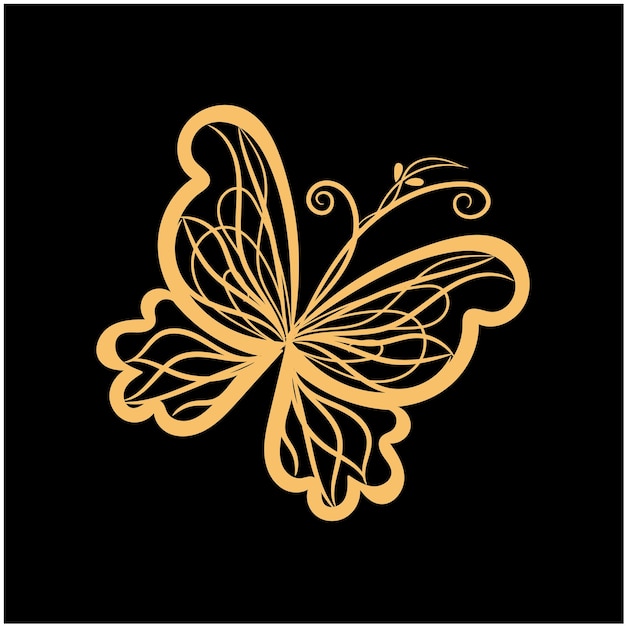 Vector vector hand drawn butterfly outline