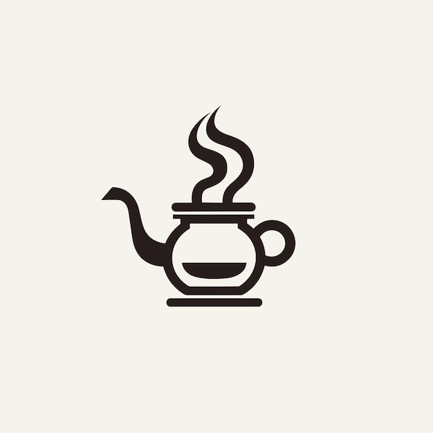 Vector of a vector icon of a teapot with steam