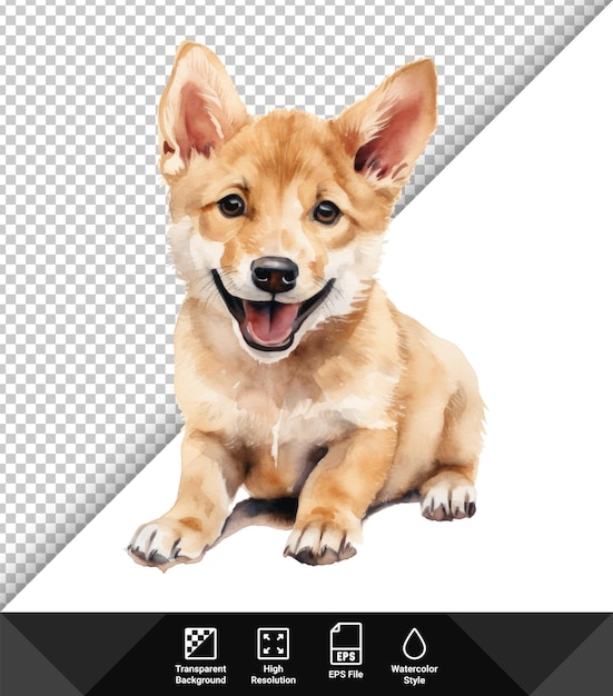 Vector vector illustration cute baby dingo on transparent background