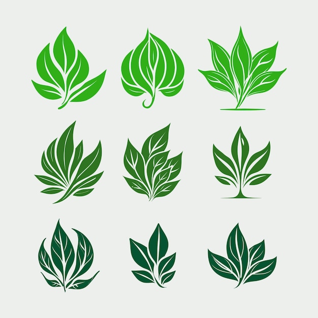 Vector vector leaves icon set