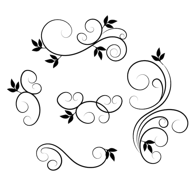 Vector vector vector line vintage scroll items for ornate design