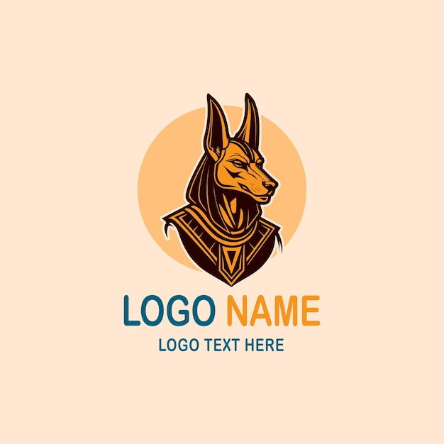 Vector vector logo illustratie anubis eenvoudige mascotte stijl