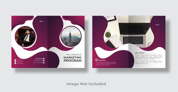 Вектор вектор современный бизнес двойной шаблон дизайна брошюры