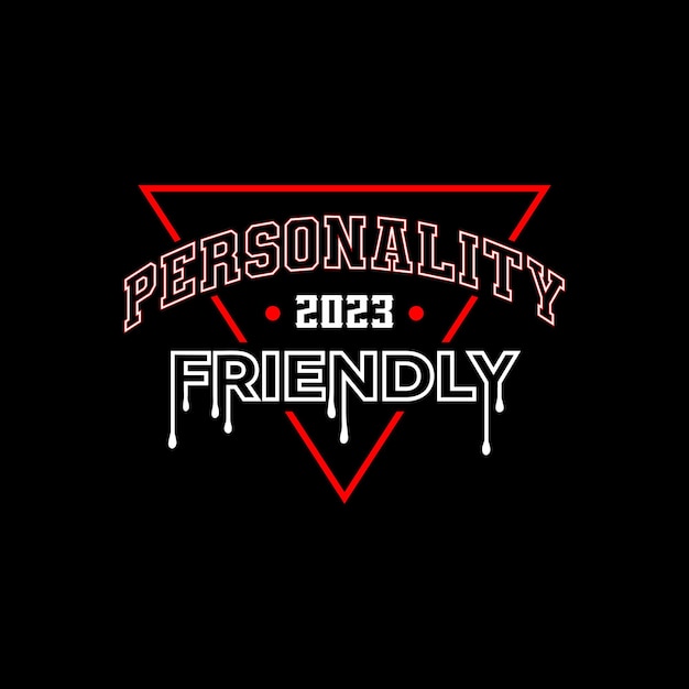 벡터 벡터 PERSONALITY 2023 타이포그래피 티셔츠 디자인 프리미엄 벡터.