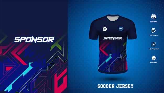 Vector vector soccer jersey design for sublimation or sports tshirt design for cricket football