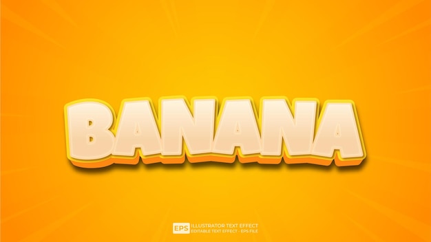 Vector vector vector 3D-tekst bewerkbaar teksteffect banaan