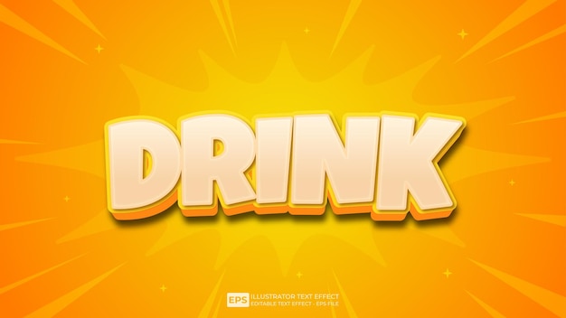 Vector vector vector vector 3d text editable text effect drink