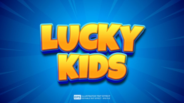 Vector vector vector vector 3d text editable text effect lucky kid