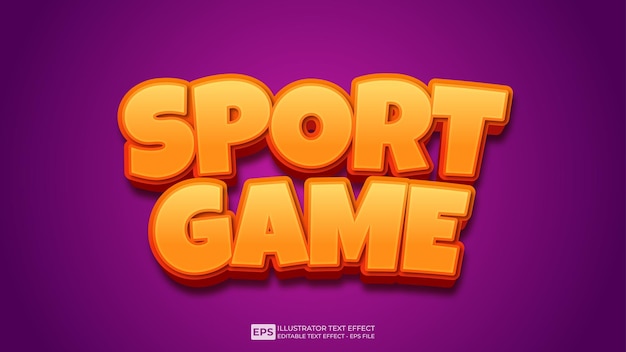 Vector vector vector 3d text editable text effect sport game