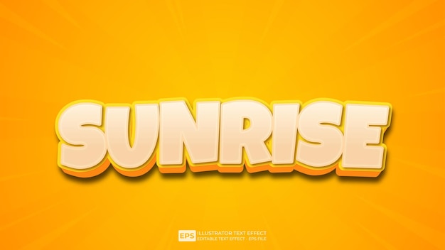 Vector vector vector 3d text editable text effect sunrise