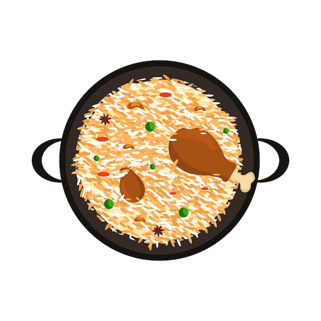 Vector vector vectorillustratie van kip biryani