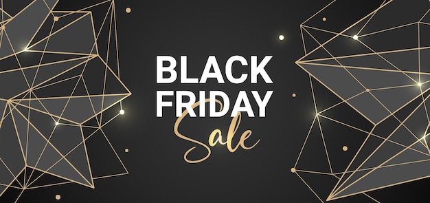 Vector veelhoekige social media banners voor berichten reclame folder brochure Black Friday sale