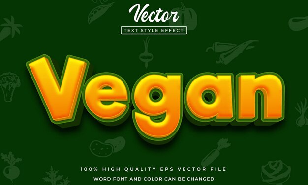 vector vegan editable text effect