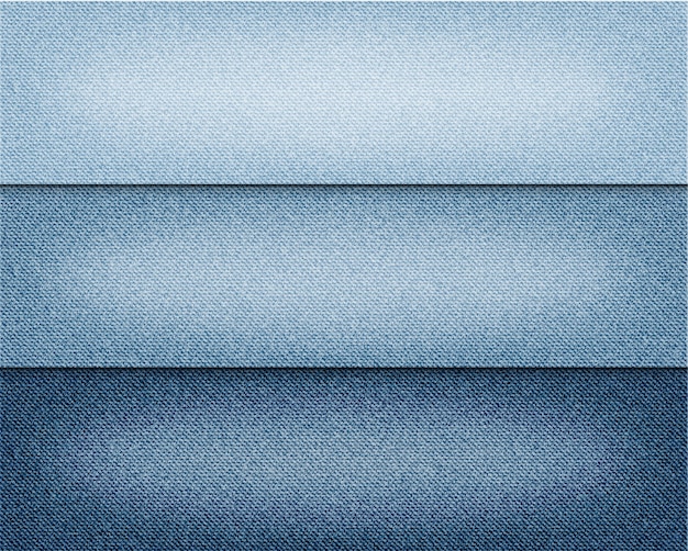 Vector vector verschillende blauwe kleuren jeans achtergronden instellen.