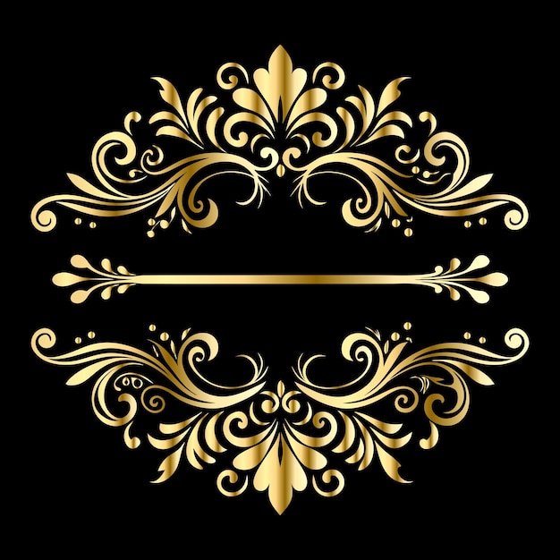 Vector versierd frame in Victoriaanse stijl Versierd element voor ontwerp Versierd patroon voor bruiloft in