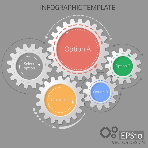 Vector versnellingsrelatie voor bedrijfsconcepten. Kan worden gebruikt voor info-graphics, reclamedrukwerk, website, moderne sjabloon, onderwijssjabloon, zakelijke brochure of systeemdiagram