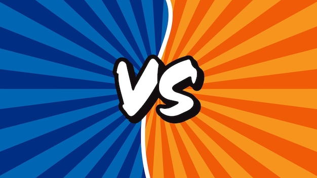 Vector Versus achtergrond Blauw tegen oranje gradiënt oranje versus blauw