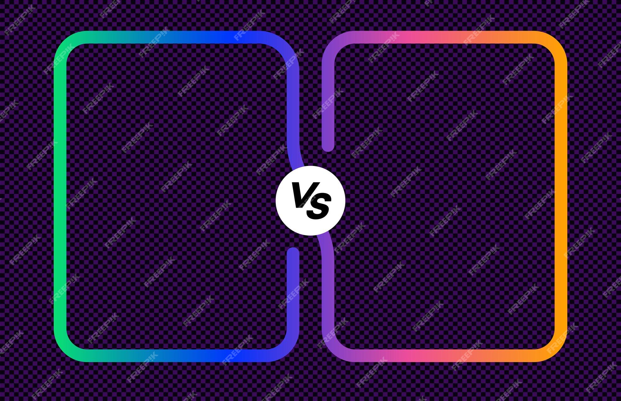 Icon neon versus logo vs letters for sports and fight competition. Battle  and match, game concept competitive. Vector illustration, Stock vector