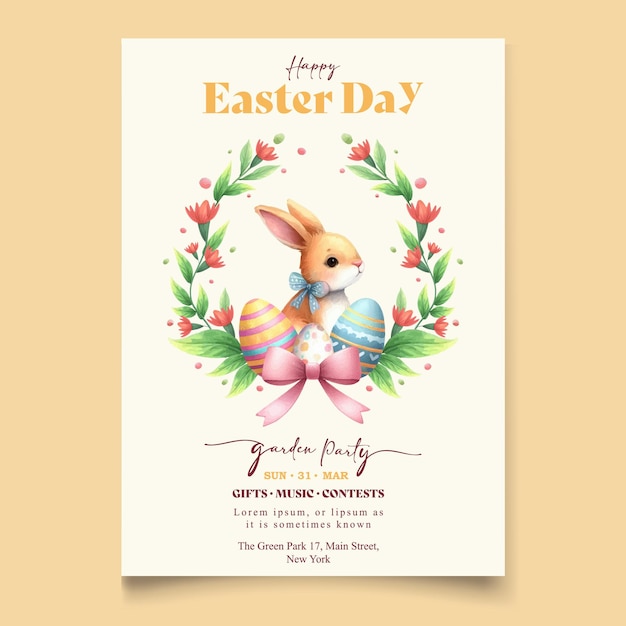 vector vertical poster template for easter celebration