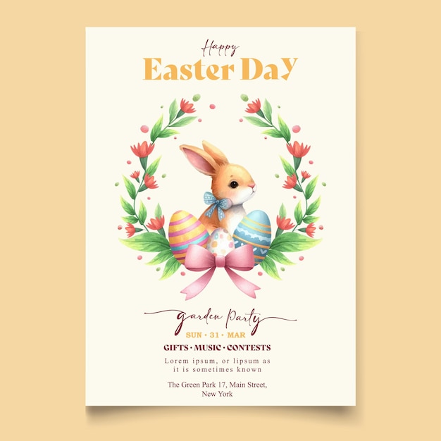 Vector vector vertical poster template for easter celebration