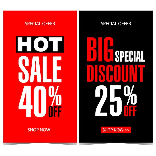 Vector vector vertical sale and discount banner.