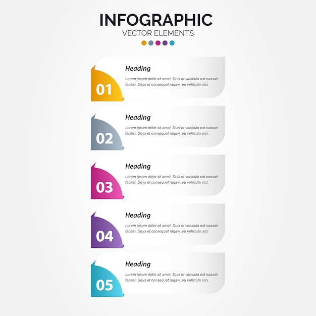 Vector verticale Infographic dunne lijn ontwerp met pictogrammen en 5 opties of stappen Verticale Infographic voor bedrijfsconcept Kan worden gebruikt voor presentaties banner workflow layout