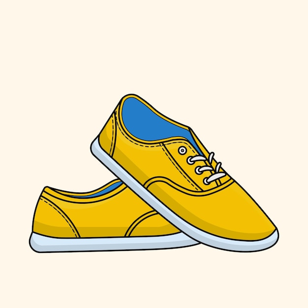 A vector of very nice yellow color shoes