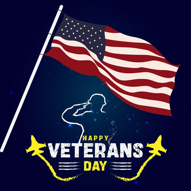 Vector veterans day social media template