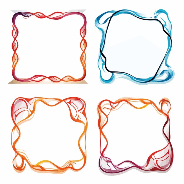 Vector vector vibrant color squiggle frame