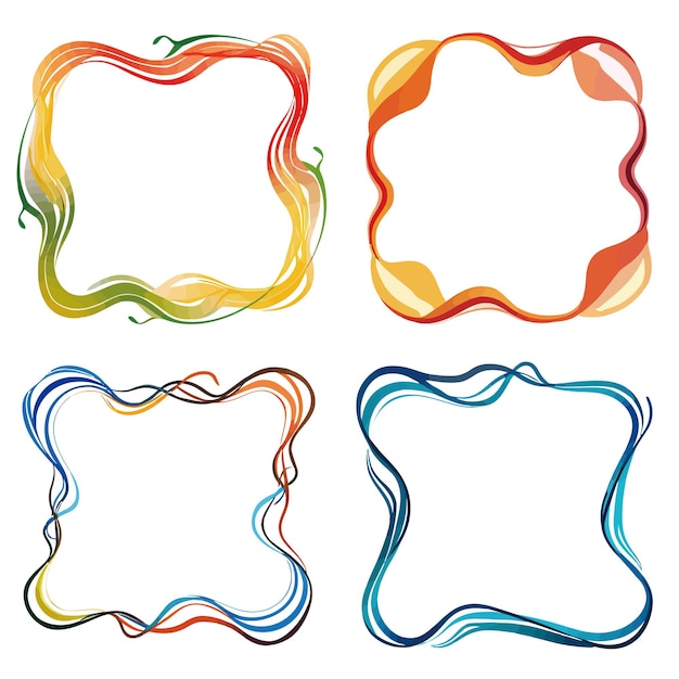 Vector vector vibrant color squiggle frame