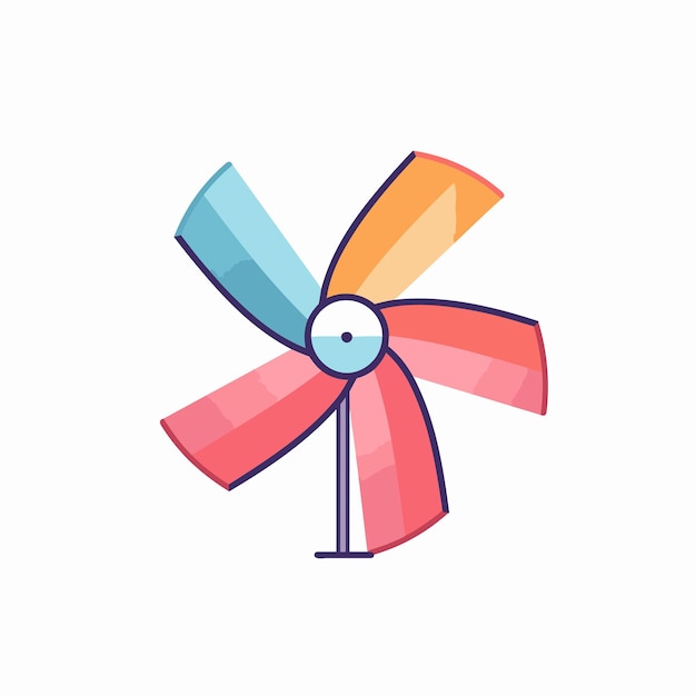 Vector of a vibrant pinwheel against a clean white backdrop