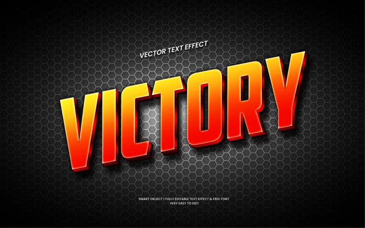 Vector vector victory style text effect modern