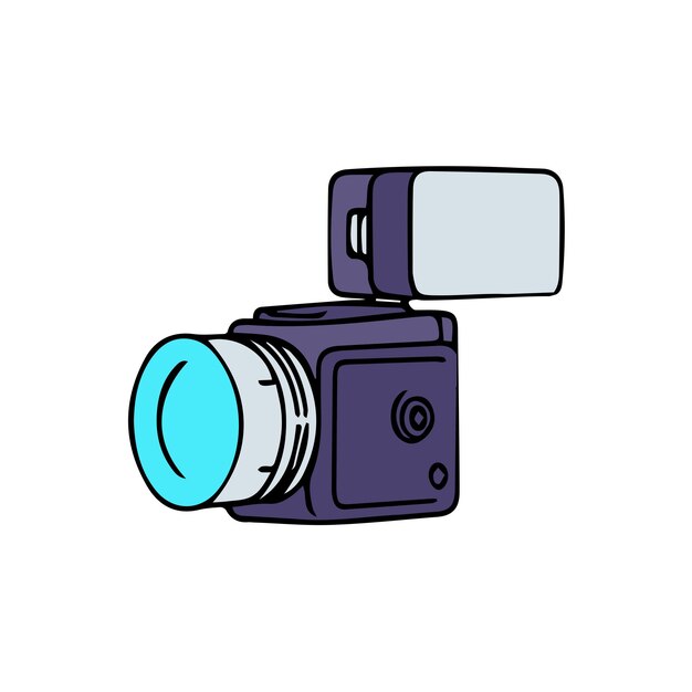 vector video camera lijn kleur illustratie icoon