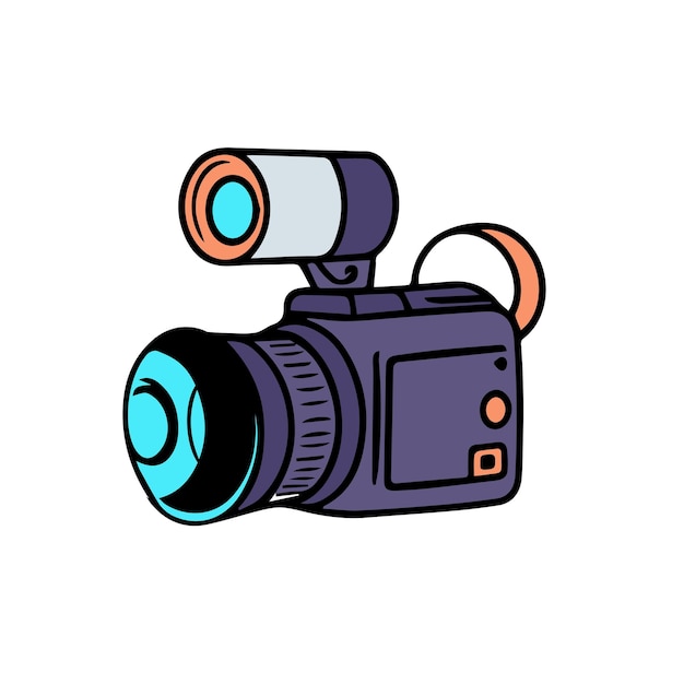 vector video camera lijn kleur illustratie icoon