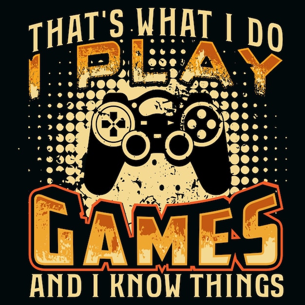 Vector vector video gamer t-shirt design