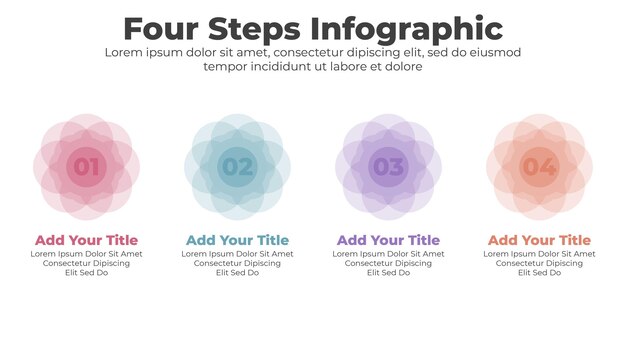 Vector vier stappen zakelijke infographics