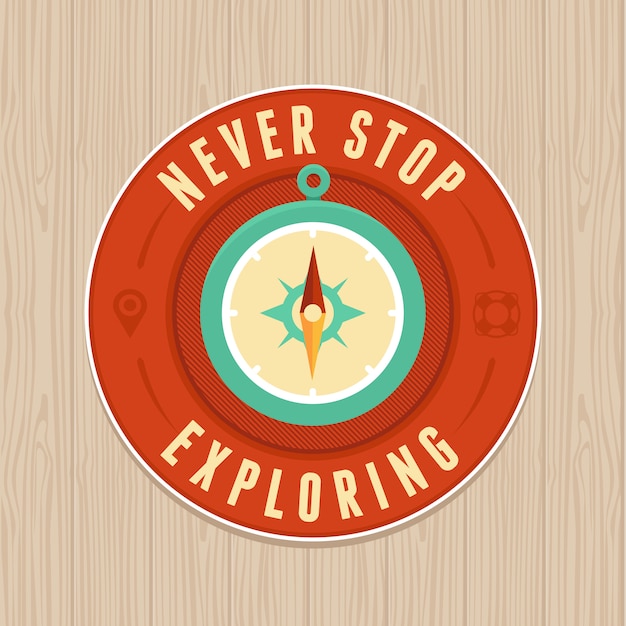 Vector vintage badge - platte pictogram. reis concept