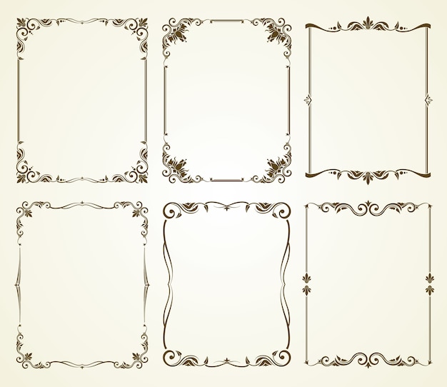 Vector vector vintage calligraphic frames set