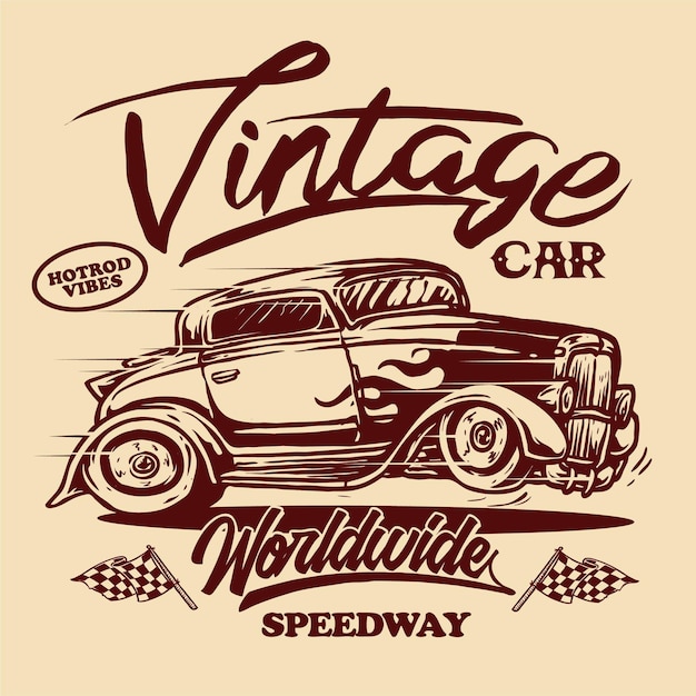 Vector of vintage car custom