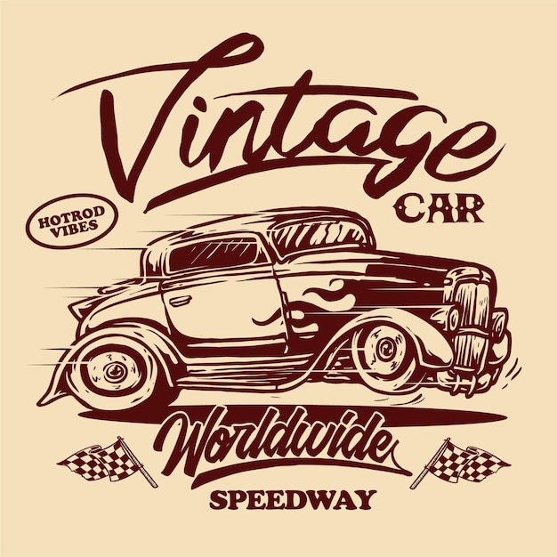 Vector vector of vintage car custom