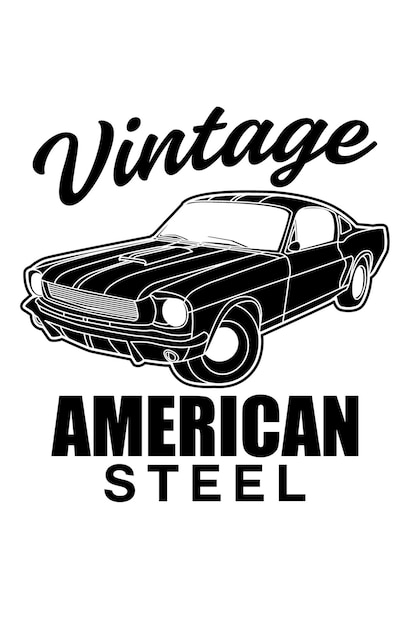 Дизайн футболки для старинных автомобилей