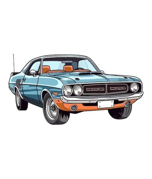 Vector vintage classic car illustration on white background vintage classic car illustration