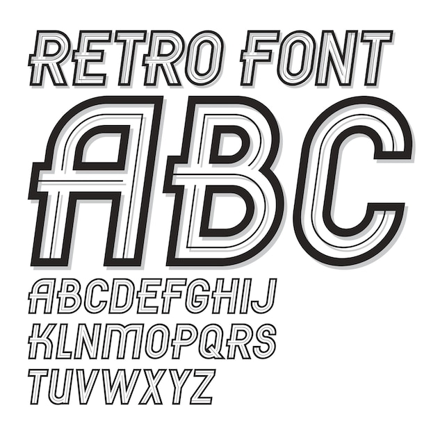 Vector vintage creatief script, coole set van alfabetletters, kan worden gebruikt bij het maken van posterkunst